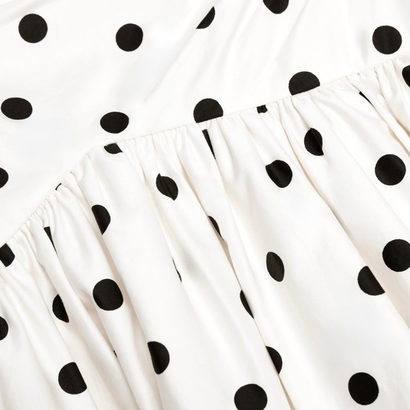 Self-Portrait Cream Polka Dot Cotton Midi Dress - Picture 5 of 13